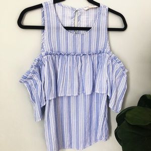 Sweet Wanderer Blue and White Striped Blouse